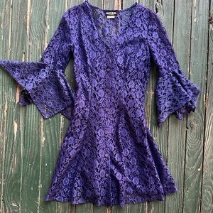 VINTAGE 🔥🔥👀Mayvens of California‎ Navy blue lace dress